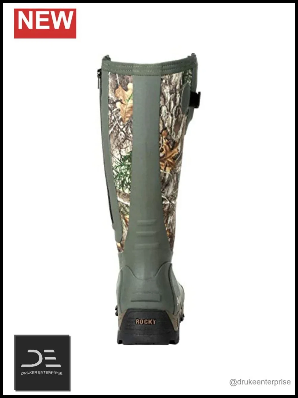 Waterproof Insulated Hunting Boots Size 16, Rubber, Pull-On